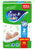Fine Baby Diper Size 2, Jumbo Pack