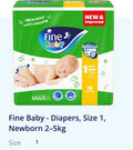 Fine Baby diaper Size 1, New born